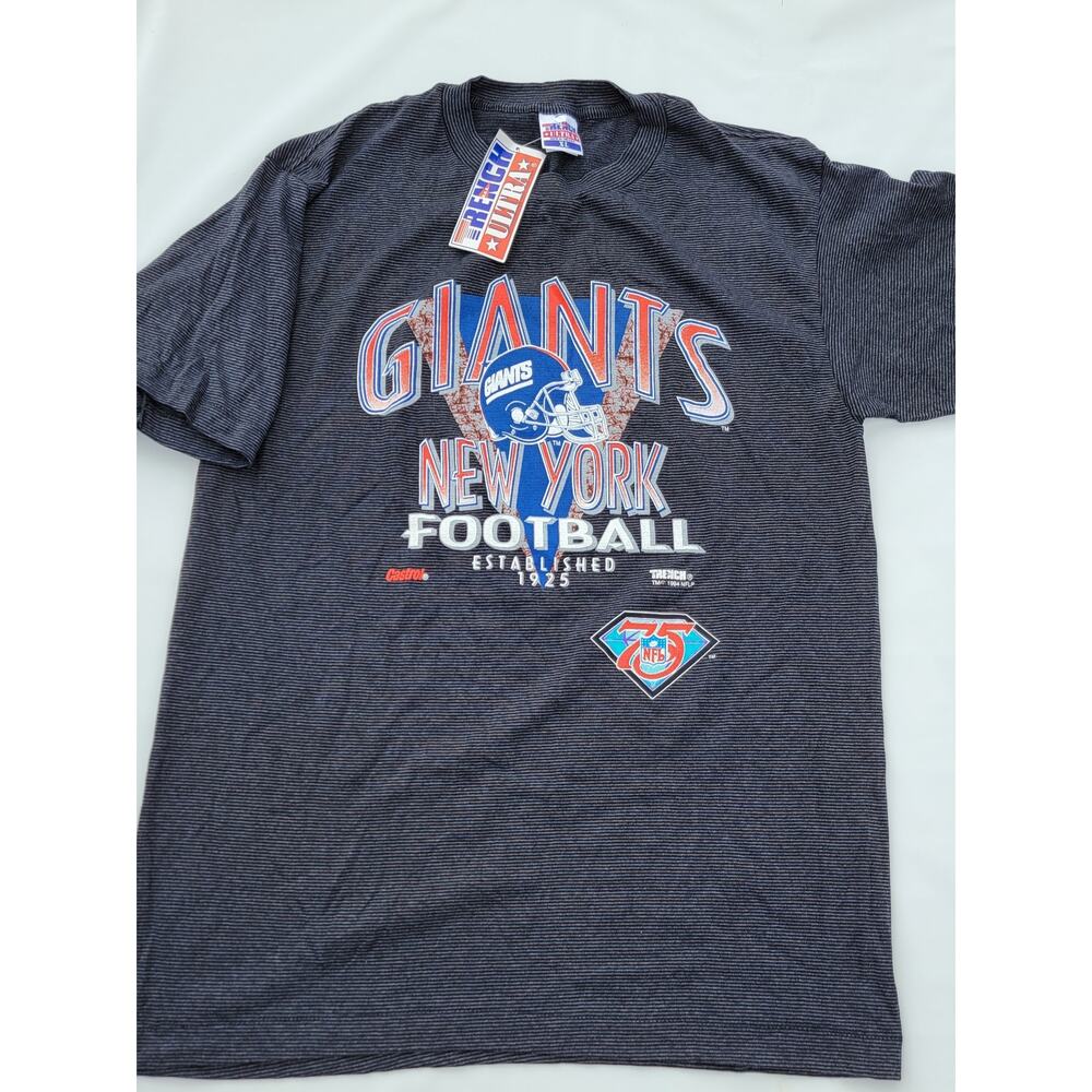 Vintage New York Giants 75th Anniversary of Football Trench Label T-Shirt Siz XL